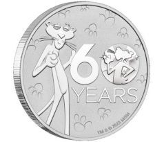 PINK PANTHER - 60th ANNIVERSARRY - 1 OZ .9999 AG 2024 TUVALU- PERTH MINT - STRIEBORNÁ ZBERATEĽSKÁ MINCA