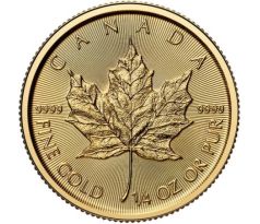 1/4 oz MAPLE LEAF – .9999 AU KANADA – ZLATÁ INVESTIČNÁ MINCA - nový tovar