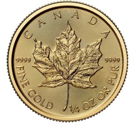 1/4 oz MAPLE LEAF – .9999 AU KANADA – ZLATÁ INVESTIČNÁ MINCA - nový tovar